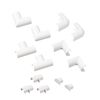 D-Line Micro+ Clip-Over Cable Trunking Accessory Multipack - External & Internal Bend, Flat Bend, Equal Tee, Connector & End Cap - White