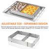Adjustable Rectangular Cake Tin, Rectangular Baking Frame, Stainless Steel Cake Mold, 27-51 cm x 18-33 cm, 5 cm High, Large, Tall Adjustable Baking Tin
