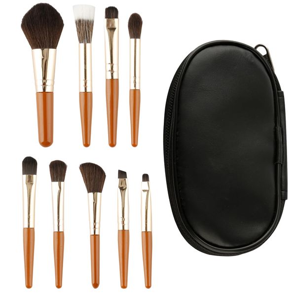 Bojueshaw 9pcs Makeup Brushes Set,Mini Cosmetic Brushes,Portable Travel Make Up Brush with Case,Cosmetic Brushes Kit for Foundation Eyeshadow Highlight