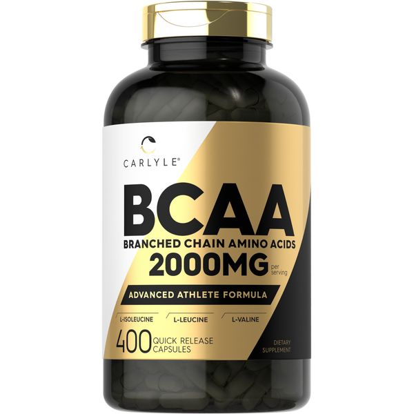 BCAA Amino Acids | 2000mg | 400 Capsules | Branch Chain Amino Acids | Carlyle