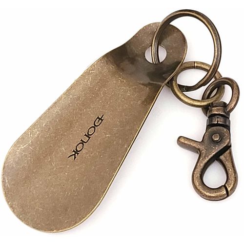 Kondo Bracias Shoe Horn Portable Shoe Horn Brass Stylish Hand Shoe Horn Made in Japan Key Chain Carabiner Hook Included