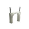 White Round Cable Clips with Fixing Nail K-Type 50pcs (35mm)