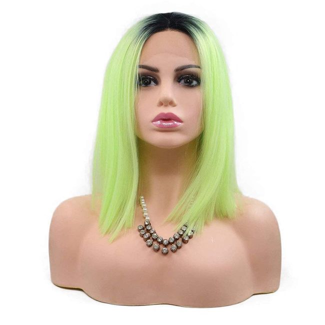  kalisa Blue Lace Front Wig Long Straight Ombre Blue