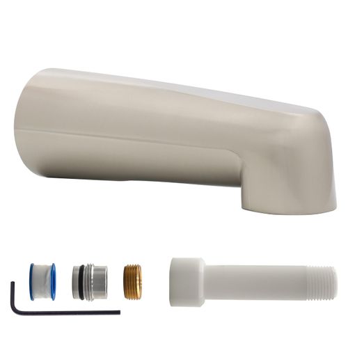 Westbrass E507US-07 Universal Fit 7" Wall Mount Tub Spout, Zinc, Satin Nickel