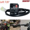 Single Left Motorcycle 7/8" Handlebar Horn Button Turn Light Controller Switch