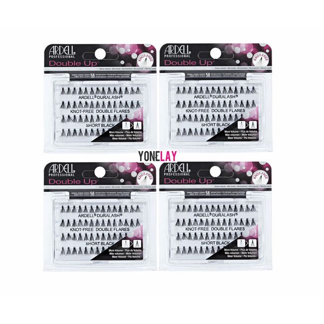 Lot 4 -  ARDELL Individual Eyelashes Flare Lashes Knot Free Double Flares Short