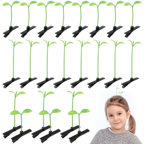 MAGICLULU 50pcs Bean Sprout Hair Clip Little Plant Hair Clips Funny Grass Barrette Headwear for Girls