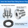 sourcing map 4Pcs M14x2 Inner Hex Head Pipe Fitting Plug, Universal Carbon Steel Thread Socket Plug with Black O-Ring for Terminate Pipe Ends or Replacement Drains