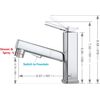 Pull Out Single Hole Bathroom Faucet, 3 Spray Mode Single Handle Bathroom Faucet