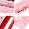 Healifty 3PCS Lipstick Case Classic Woven Satin Lipstick Holder Cosmetic Storage Organizer with Mirror for Women Girls
