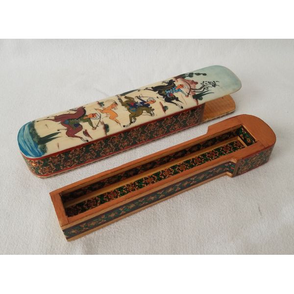 Vintage Handmade Wooden Storage Box Incense Stick Box from Afghanistan #2