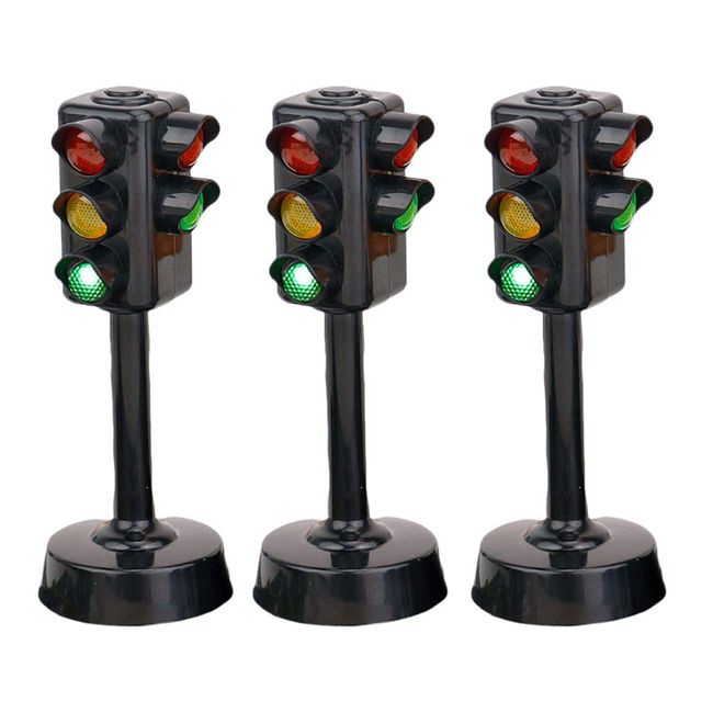 NUOBESTY Traffic Signal Light Toy, Toy Traffic Lights Model Kids Early Educational Toy,3 Pieces