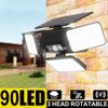 3 Head 90 LED Security Motion Sensor Outdoor Solar Light with Remote Control |