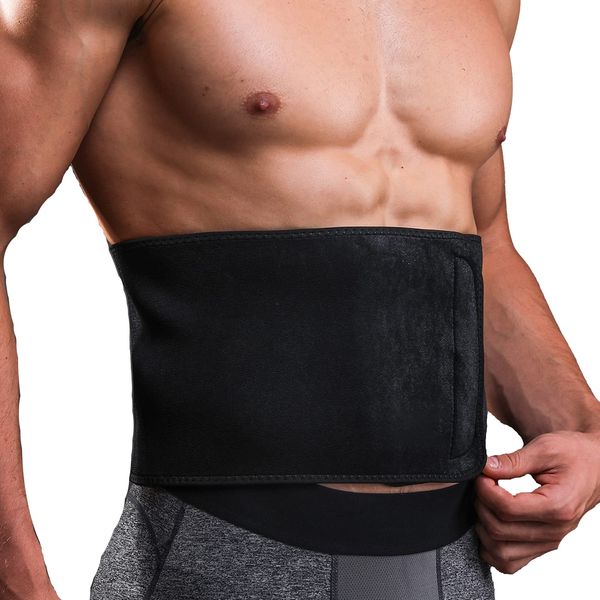 XDSP Bauchweggürtel Fitnessgürtel, Taille Trainer Gürtel Bauchgurt Abnehmen, Waist Trainer Abnehmen Verstellbarer Schwitzgürtel Damen Herren (Schwarz 1, Einheitsgröße)