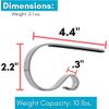 BIRDROCK HOME 4 Pack Scroll Mantel Hooks Fireplace Stocking Hooks