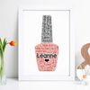 Personalised Nail Polish Word Art Print - A5, A4 Prints & Framed