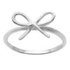 Silverly Women's 925 Sterling Silver Thin Bow Ribbon Knot Open Band Ring