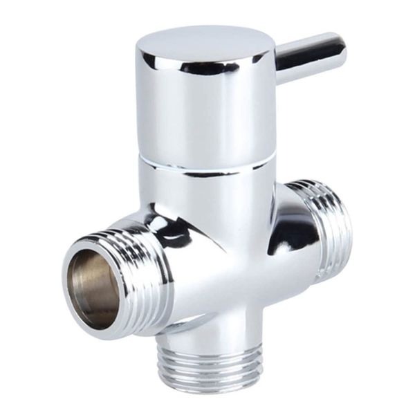 Shower Diverter Valve Replacement, 3 Way T-Adapter Shut-Off Valve for Shower Head Arm Diverter, G1/2 Male Inlet x G1/2 & G3/4 Outlet