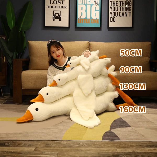 50-160CM Huge Goose Plush Toys Big Duck Doll Soft Stuffed Animal Sleeping Pillow Cushion for Kids and Girls (50CM)