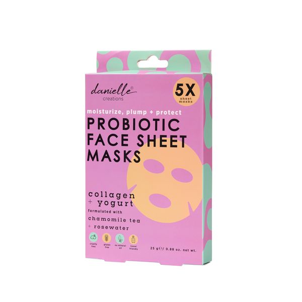 Upper Canada Probiotic Sheet Face Mask Collagen + Yogurt - 5 Pack Danielle Creation