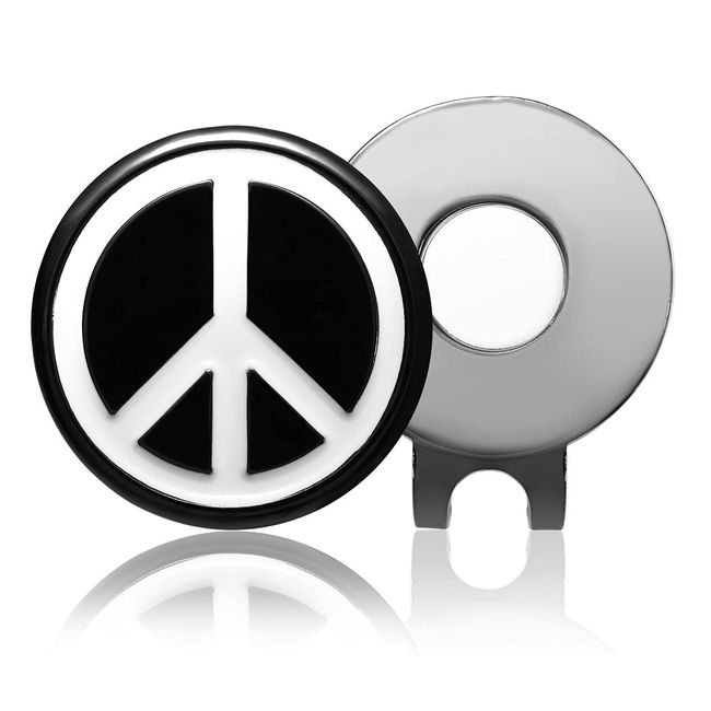 Don Flyee Golf Marker Magnet Peace Mark World Peace Alloy Hat Clip E0036