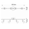 Saxby Ceiling 4 Light Spotbar Fitting - 2 Individualy Adjustable Bars with 2 Fully Adjustable Spotlights Each Chrome Plated LED Compatible Dimmable