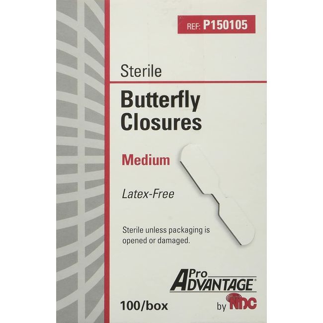 ProAdvantage Sterile Butterfly Closure Bandages, Medium, Latex-Free, 100/bx