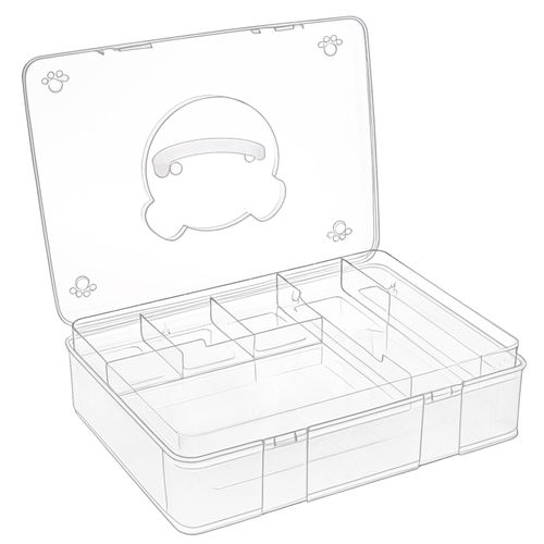 Tosnail 12.8" x 9" Large 2 Tiers Plastic Craft Organizer Box Storage Container with Removable Tray, First Aid Carrying Case for Home, Office Supplies, Stationery, Sewing, Painting, Arts (Clear)