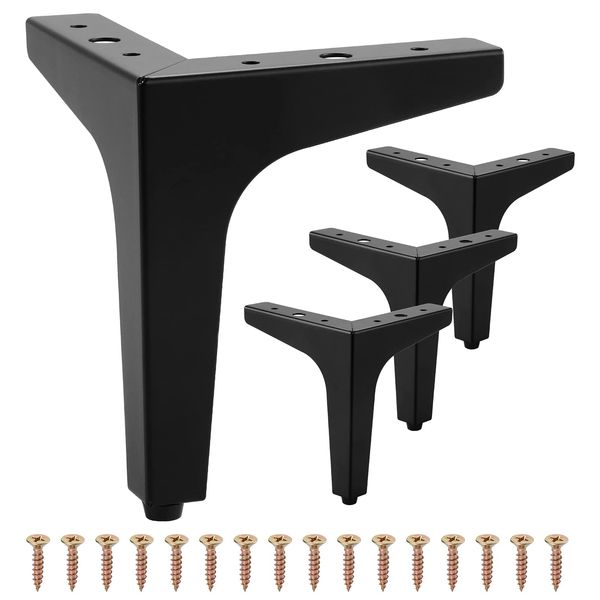 Moendergo 4 Pack Furniture Legs, 15cm Metal Sofa Table Legs Cabinet Feet with Screws Protector Feet, Replacement Furniture Legs for Cabinet, Wardrobe