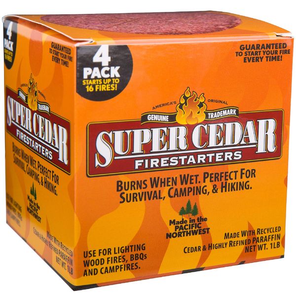 SUPER CEDAR FIRESTARTERS - 4 Count