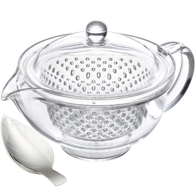 Akebono Sangyo TW-3713 Clear Teapot, 9.5 fl oz (280 ml), Tea Measure Set, Tritan Resin, Made in Japan