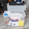 Wham 3 x 5X 24 Litre Clear Plastic Stacker Box Large Storage Box with Lids
