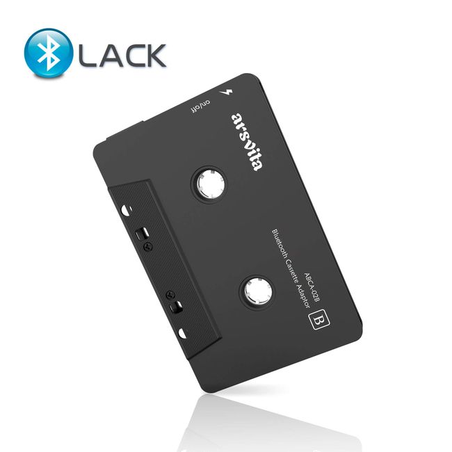 Arsvita Car Audio Bluetooth Wireless Cassette Receiver, Tape Player Bluetooth 5.0 Cassette Aux Adapter, Black
