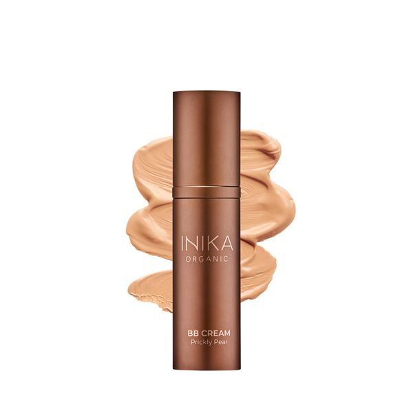 INIKA Organic BB Cream Foundation - Vegan Makeup with Hydrating Prickly Pear Oil, Jojoba Oil, and Pomegranate Seed Oil - Lightweight, Brightening BB Glow for Balanced Skin Tone, Honey, 1 fl oz