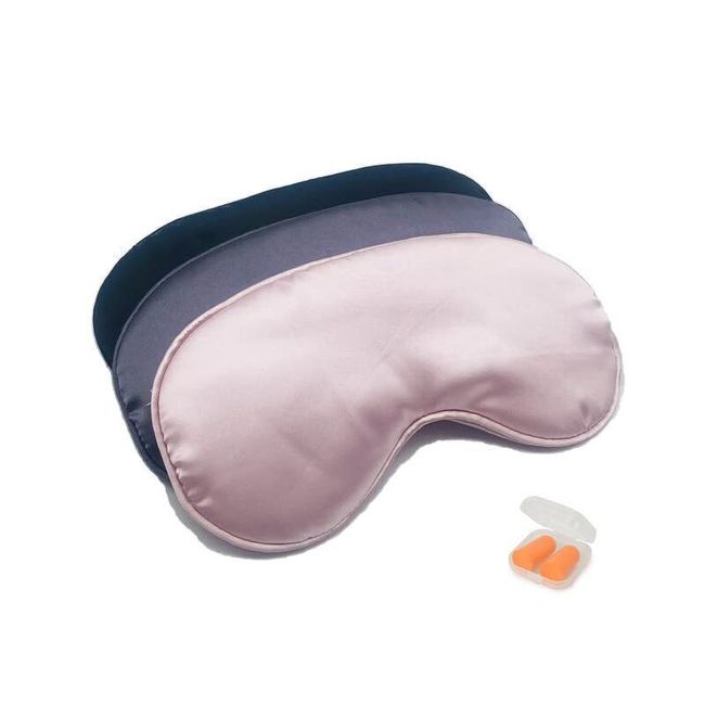 Pack de 3 antifaz para dormir de seda con correa ajustable para siesta de viaje