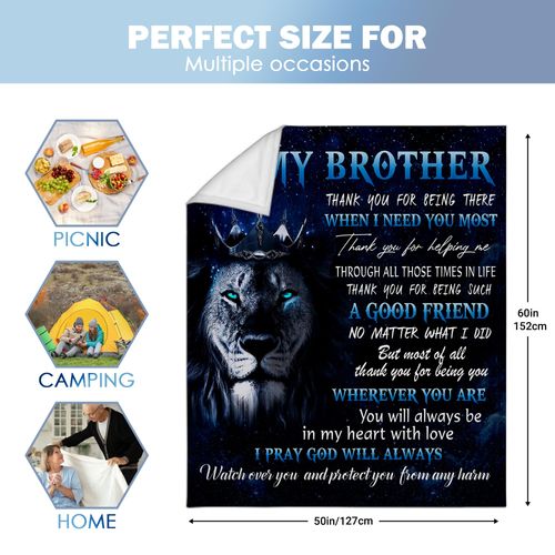 Kieetlan Gifts for Brother, Big Brother Gift Throw Blanket 60 X 50 Inch, Birthday Gifts for Adult Brother from Sister, Best Gifts for Brothers Father’s Day Christmas Graduation