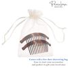 Parcelona French Arch Extra Large Tortoise Brown Shell 13 Teeth Interlocking Side Hair Comb Pair