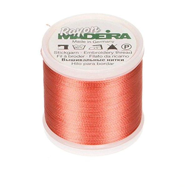 Madeira Peach Dark Rayon Thread, Acrylic, Multicolour, 2.79x2.79x3.3 cm