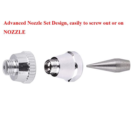 Fengda Airbrush FE-183K Precision Dual Action Airbrush Set for Gravity Feed with 3 Cup Sizes and 3 Nozzles (0.3, 0.5 and 0.8mm)