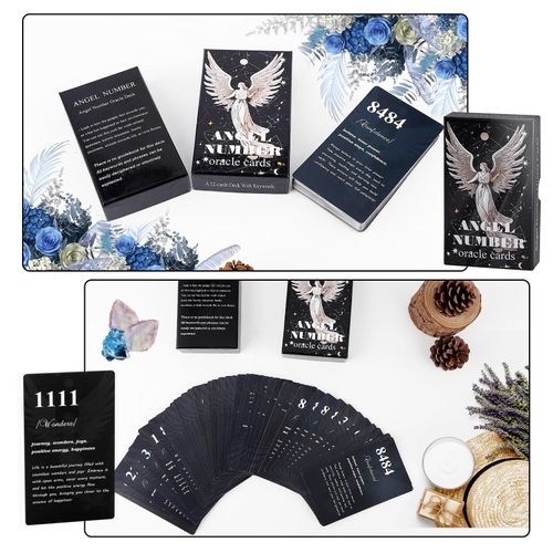 NexUap Angel Numbers Oracle Cards,Angel Oracle Deck,Oracle Cards for Beginners,400 GSM Coated Paper Oracle Cards,Life Oracle Cards,Family Party Oracle Cards
