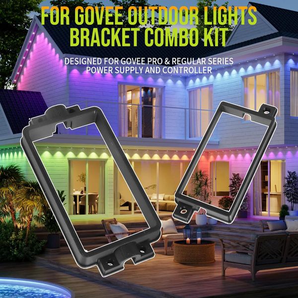 for Govee Pro and Regular Permanent Outdoor Lights - Bracket Combo Kit for Power Supply and Controller