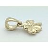 14k Yellow Gold Solid Small Irish Lucky Four Leaf Clover Charm Pendant 0.7 gram