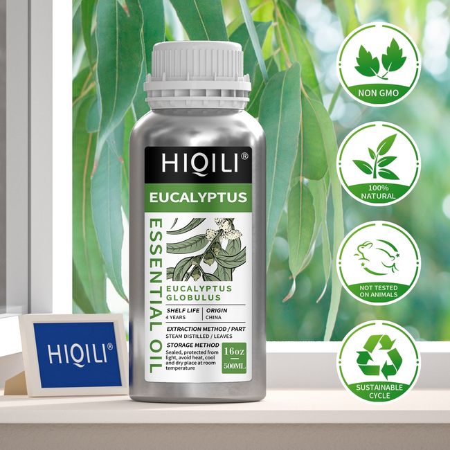 HIQILI Natural Eucalyptus Essential Oils, for Diffuser, Humidifier