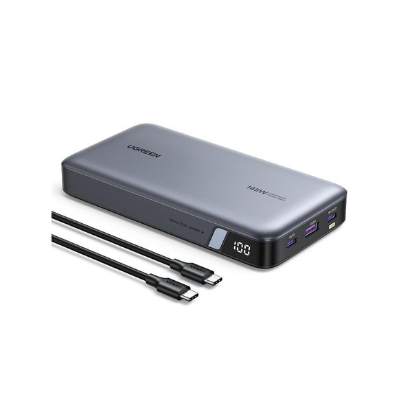 UGREEN Nexode 140W Power Bank 145W Max 25000mAh externer Akku mit 3 Anschlüsse USB C Powerbank mit Digitales Display, kompatibel mit MacBook Pro/Air, iPhone 15 Pro Max/Pro/15, Galaxy S24 Ultra, Dell