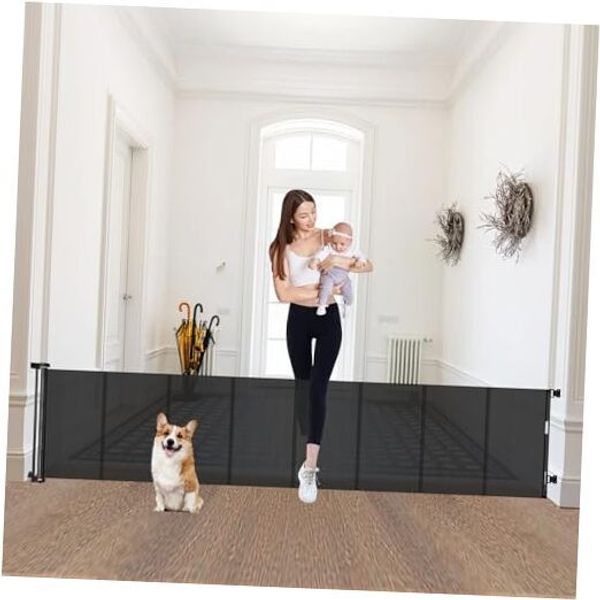 24" Tall X 100" Extra Wide Short Dog Gates to Step Over, Extra Long Short Pet