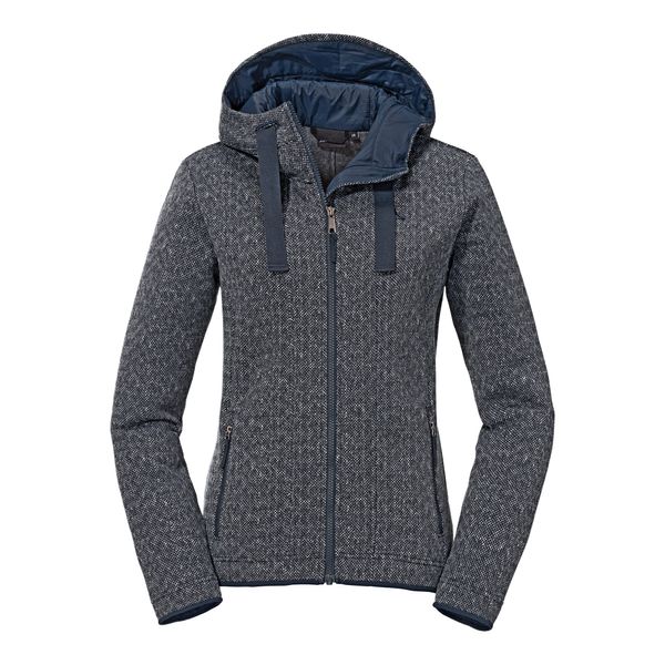 Schöffel Damen Fleece Hoody Aurora L, weicher Fleece Pullover aus elastischem Super Warm Fleece, atmungsaktiver Hoodie mit Stretch, navy blazer, 38