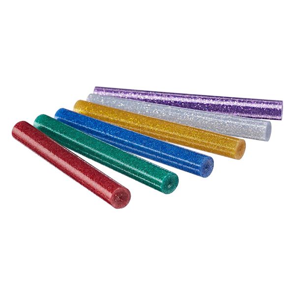 Amtech S1878 Set of Glitter Glue Gun Sticks in 6 Colours, 30 Pieces 11x100mm for Hot Melt Crafting, Decorating and Bonding