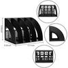 Marte Vanci Magazine File Holder Vertical PP Folder Book Desktop Organizer Plastic Storage Sturdy Vertical 4 Section Folder Black