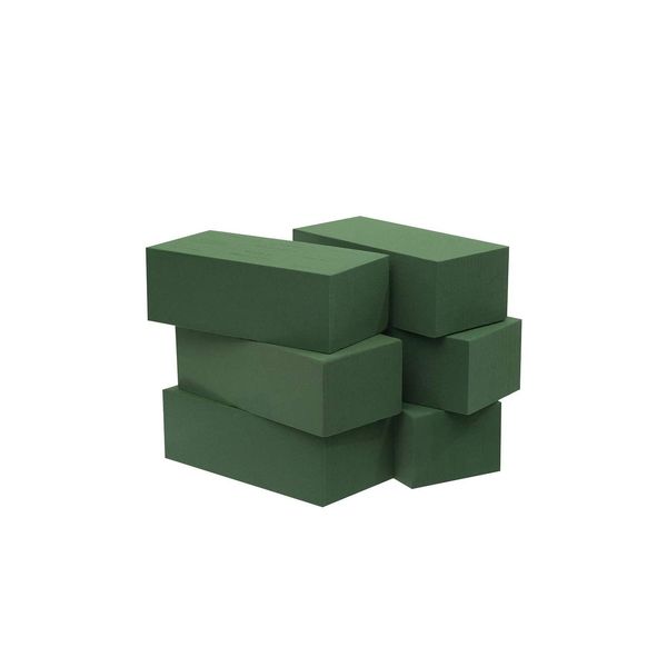 Crafare 6pc Wet Fresh Floral Foam Blocks Green Florist Foam Bricks for Spring Fresh Flower Arrangement and Crafts Supply 8.9(L) X 3.9(W) X 3(H)