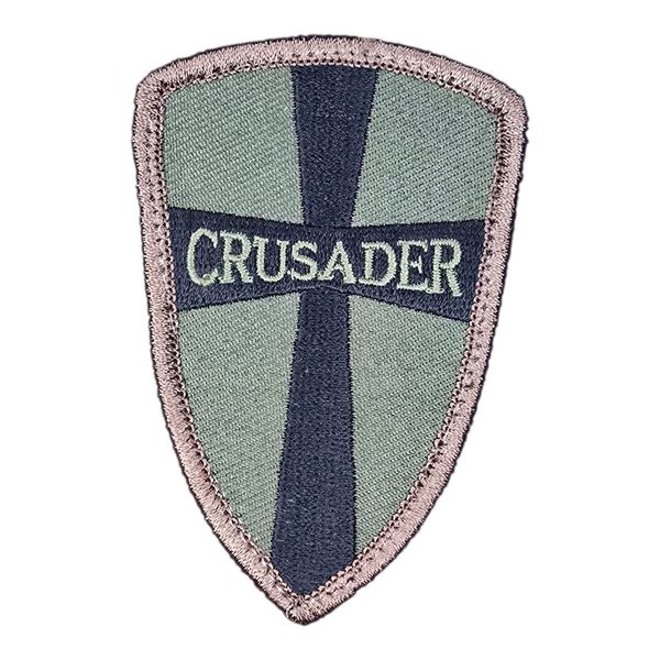 CRUSADER SHIELD CROSS FOREST MILITARY ARMY TACTICAL HOOK MORALE PATCH